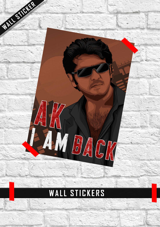 Ajith Kumar Back Billa Wall Sticker