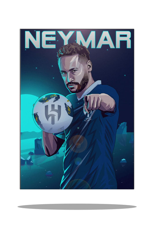 Football Player Neymar Metal Poster