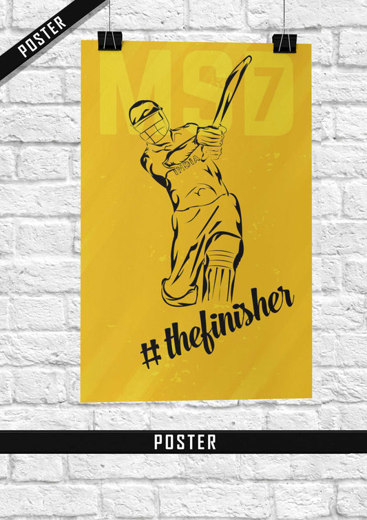 Great Finisher Captain Cool MS Dhoni Poster