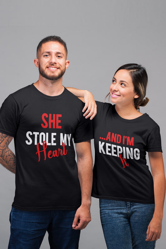 She Stole My Heart and Keep it Couple T-Shirt | Couple